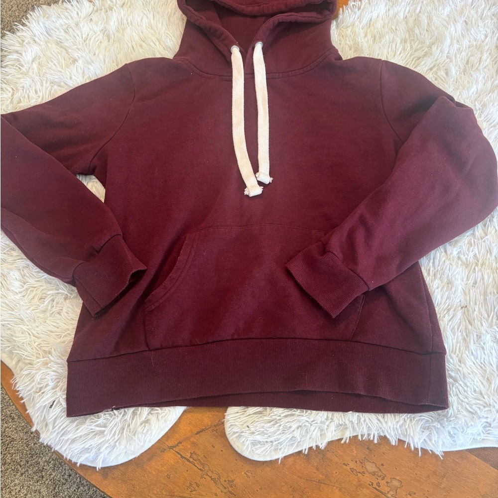 Reflex Burgundy Pullover Hoodie Sweatshirt XL with White Drawstrings